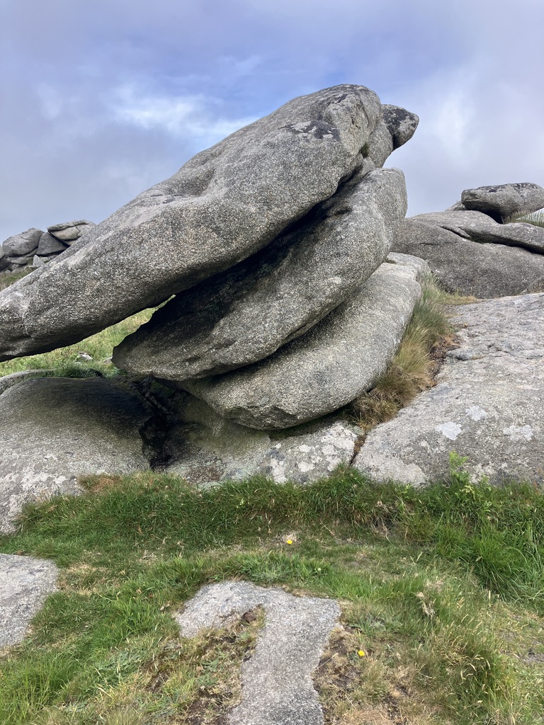 Weathered granite rocks on Carn Brea in Cornwall