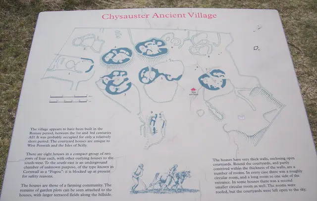 Stone courtyard-house remains at Chysauster Ancient Village