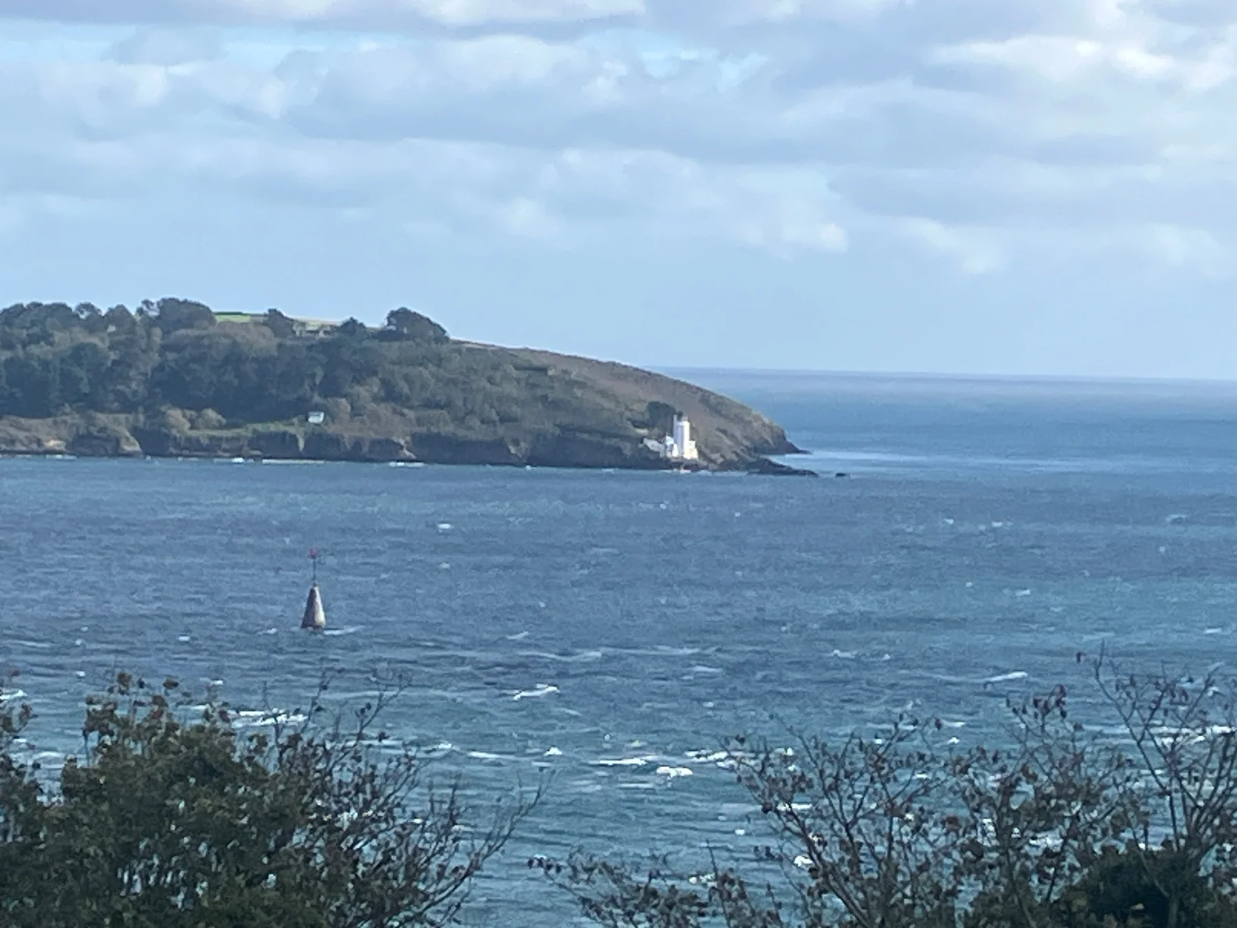 St Anthony Head and lighthouse across the entrance to Carrick Roads